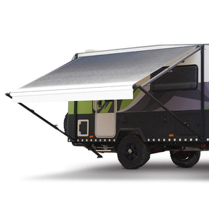 Shade Shield 17Ft X 8Ft Caravan Retractable Awning Powder Coated 6063 Aluminium And Vinyl For Motorhome Rv Work Trailer