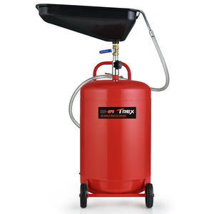 T Rex 80L Mobile Waste Oil Drainer Telescopic With Air Compressor Fitting For Workshop