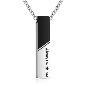 Veile Studios Vertical Bar Cremation Jewelry Urn Necklace For Ashes Stainless Steel Pendant