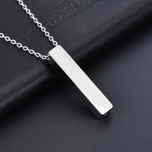 Veile Studios Vertical Bar Cremation Jewelry Urn Necklace For Ashes Stainless Steel Pendant
