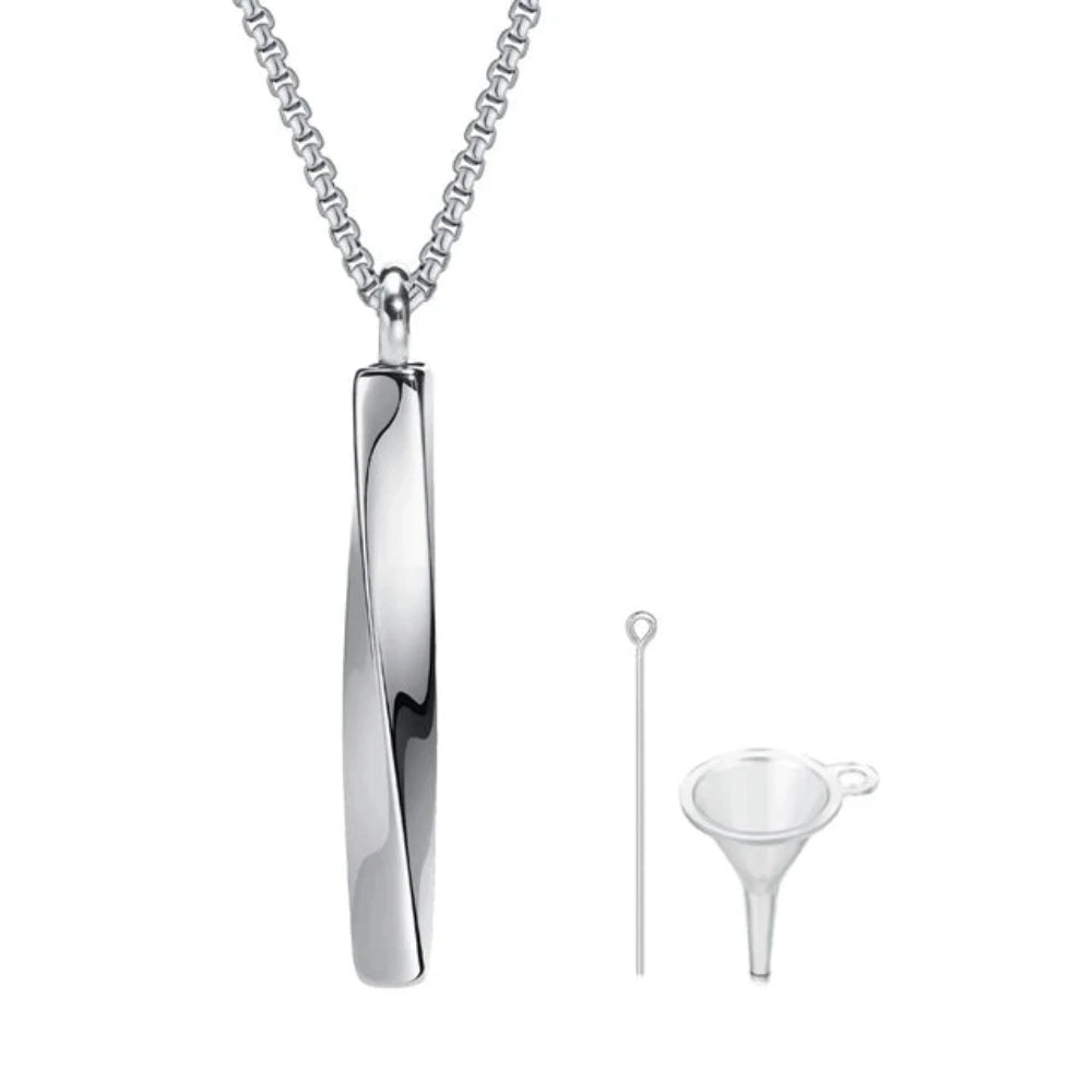 Veile Studios Vnox Stainless Steel Mobius Bar Pendant Necklace For Men Cremation Ashes Jewelry