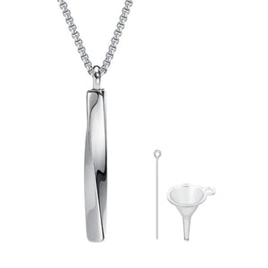 Veile Studios Vnox Stainless Steel Mobius Bar Pendant Necklace For Men Cremation Ashes Jewelry