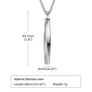 Veile Studios Vnox Stainless Steel Mobius Bar Pendant Necklace For Men Cremation Ashes Jewelry