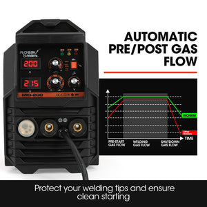 Rossi 200A Mig/Mag/Mma/Arc/Tig Multi Purpose Welder Flux/Solid Wire/Co2 Or Argon Gas
