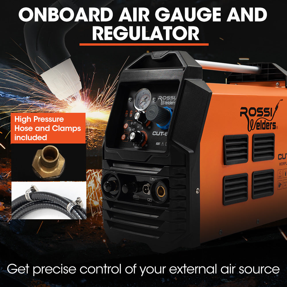 Rossi 60A Plasma Cutter Non Touch Pilot Arc For Easy Cuts Of Painted Or Rusty Metals Dc Inverter Cutting Machine Compres