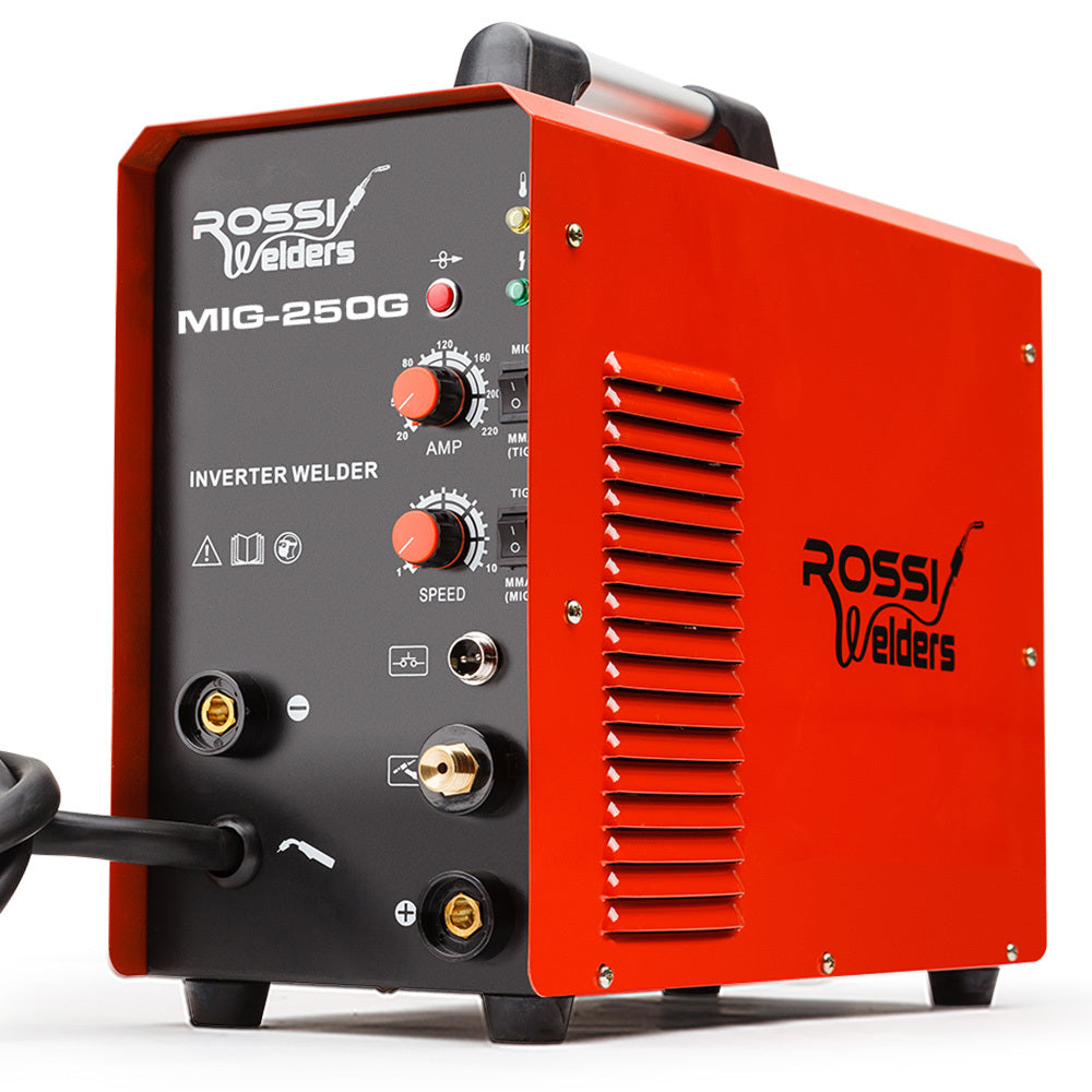 Rossi 250Amp Mag Mig Tig Mma Welder 4In1 Stick Gmaw Arc Gas Gasless Inverter Welding Machine 15A Plug