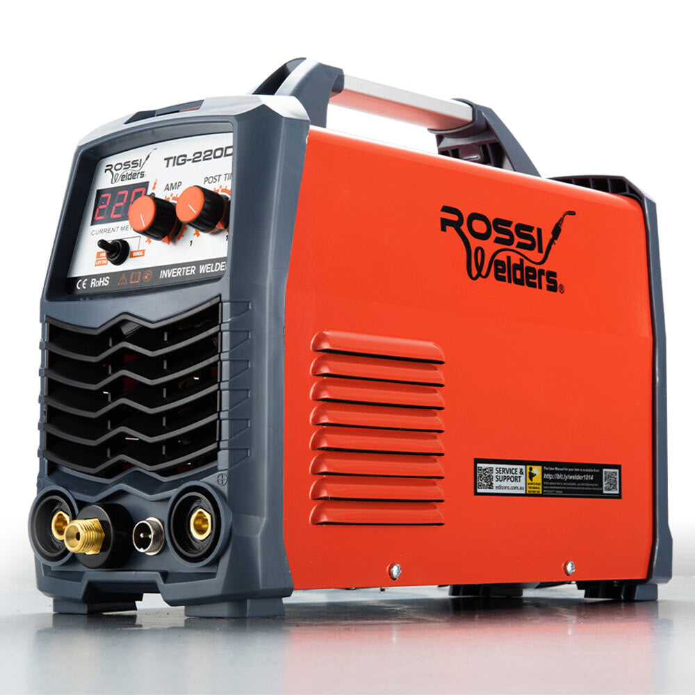 Rossi 220 Amp Tig Welder Portable Gtaw Stick Gas Tungsten Arc Mma Inverter Welding Machine 15A Plug