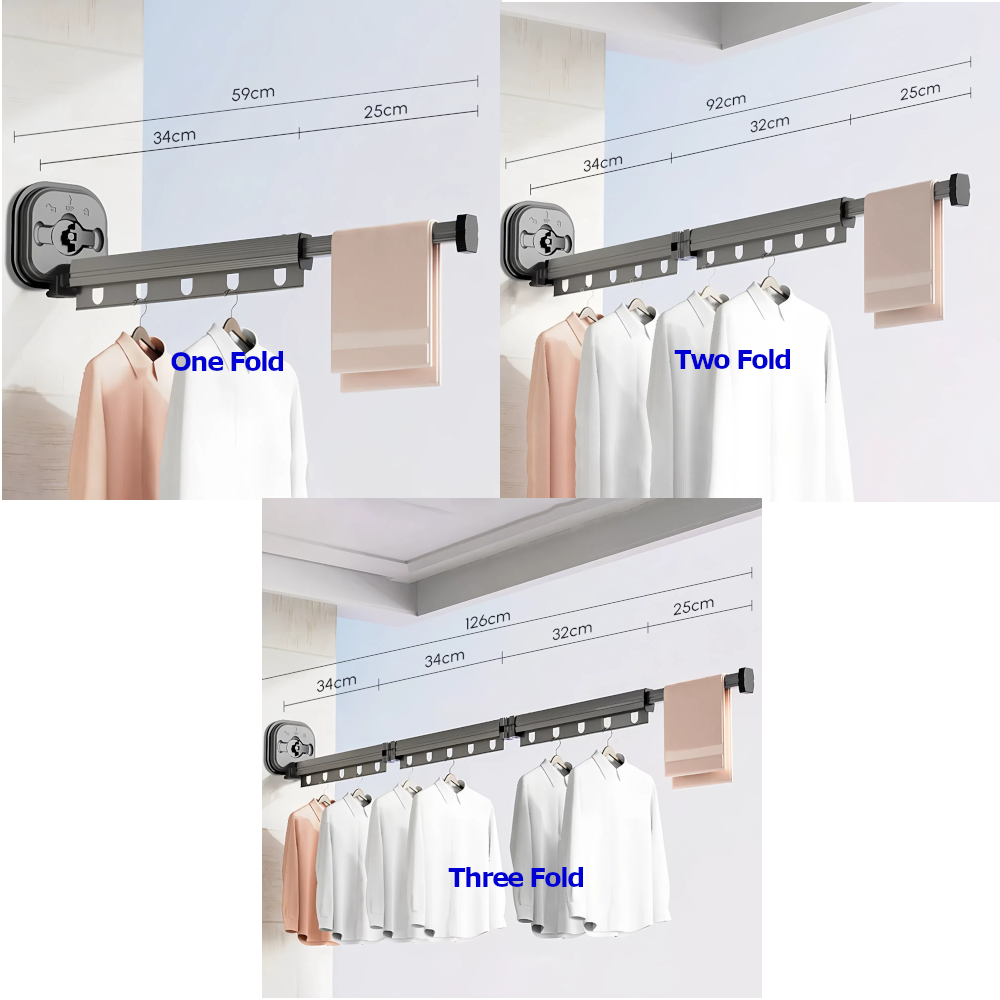 Wall Mounted Retractable Laundry Drying Rack