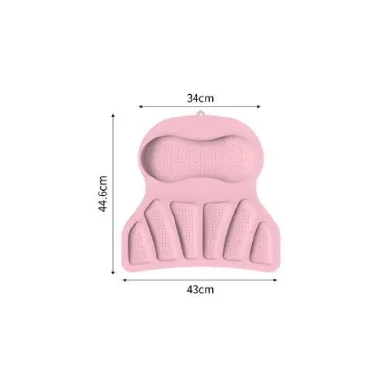 White Silicone Bath Pillow Ergonomic Design With Suction Cups For Comfortable Bathtub Support