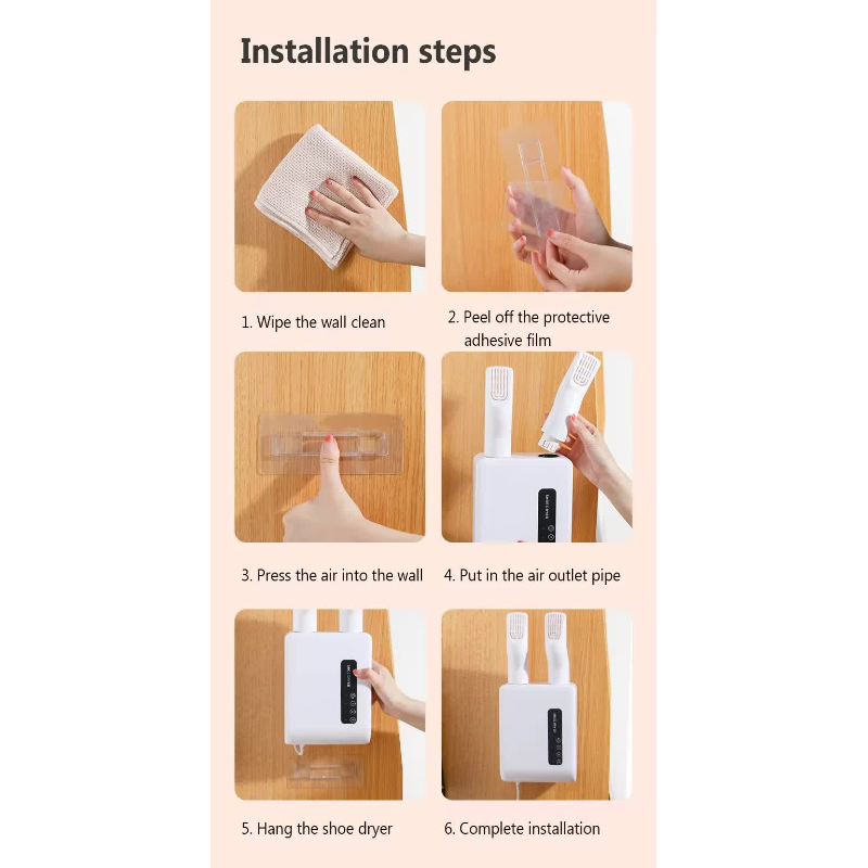 White Wall Mounted Intelligent Shoe Dryer 360A Warm Air Fast Drying System With Constant Temperature