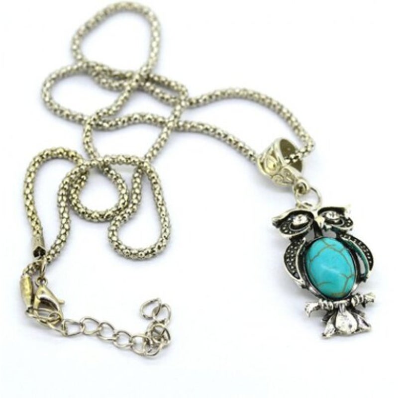 Veile Studios A Suit Of Faux Turquoise Night Owl Necklace And Earrings