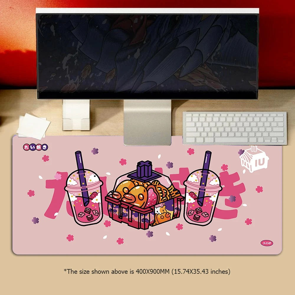 Mouse Pad Pink 400X900x4mm Milk Tea Game Rubber Soft Keyboard Desk Mat