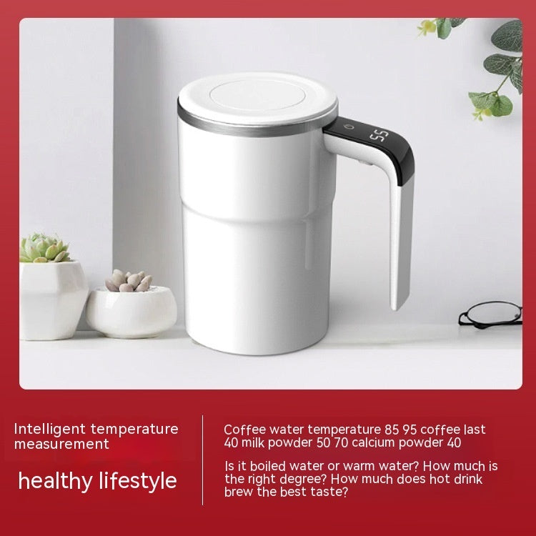 Electric Coffee Mug Usb Rechargeable Automatic Magnetic Cup Waterproof Stainless Steel