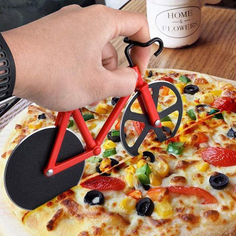 Novelty Cute Stainless Steel Bicycle Pizza Cutter Kitchen Gadget