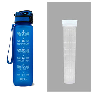 1 Litre Tritan Water Bottle With Time Marker For Sports And Fitness Activities