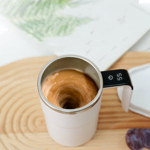 Electric Coffee Mug Usb Rechargeable Automatic Magnetic Cup Waterproof Stainless Steel