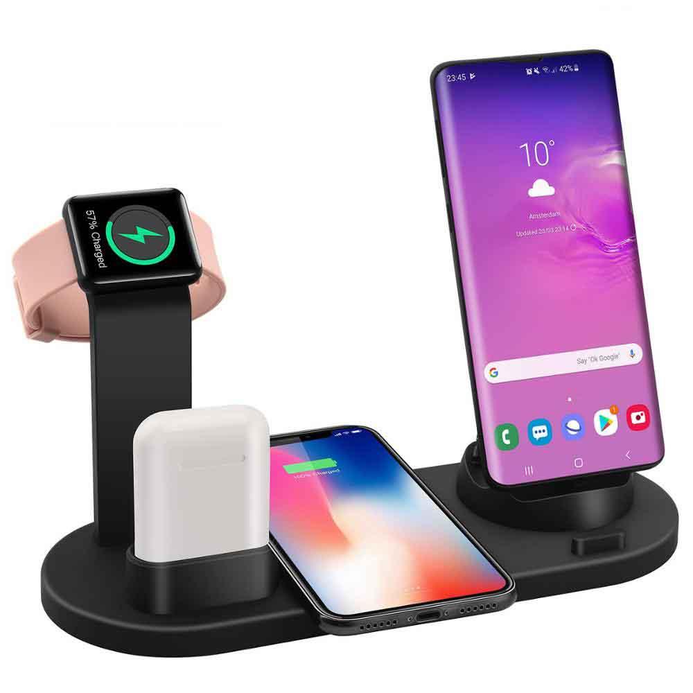 4 In 1 Wireless Charging Dock Station For Apple Watch Iphone X Xs Xr Max 11 Pro 8 Airpods 10W Qi Fast Charger Stand Hold