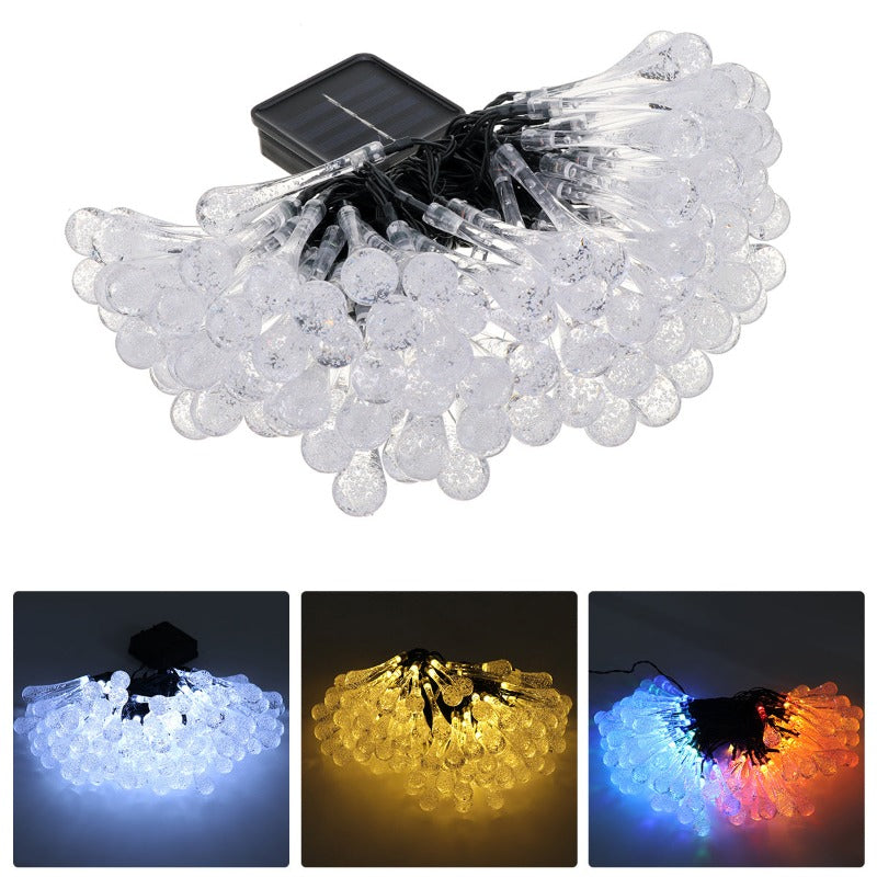 10M 100Led Solar Water Drop Fairy String Lights Outdoor Garden Party Decor