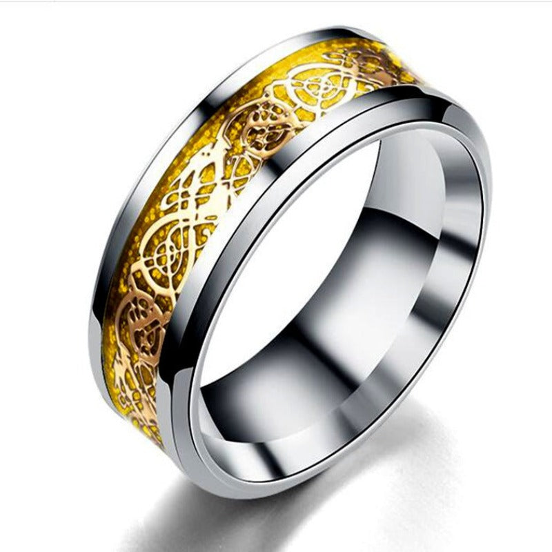 Dragon Pattern Men Stainless Steel Rings Jewellery