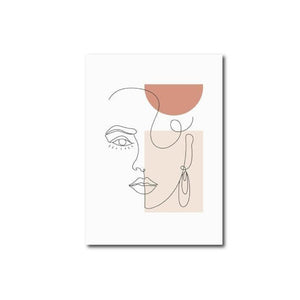 Abstract Visage Canvas Simple Modern Woman Print Home Decor Wall Art