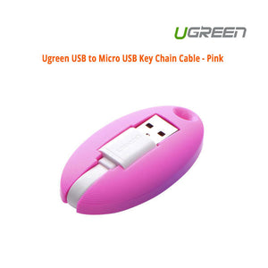 Usb To Micro Key Chain Cable - Pink (30310)