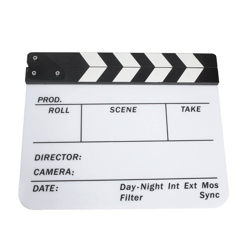 Acrylic Clapboard Dry Erase Director Film Movie Clapper Board Slate 9.6 11.7