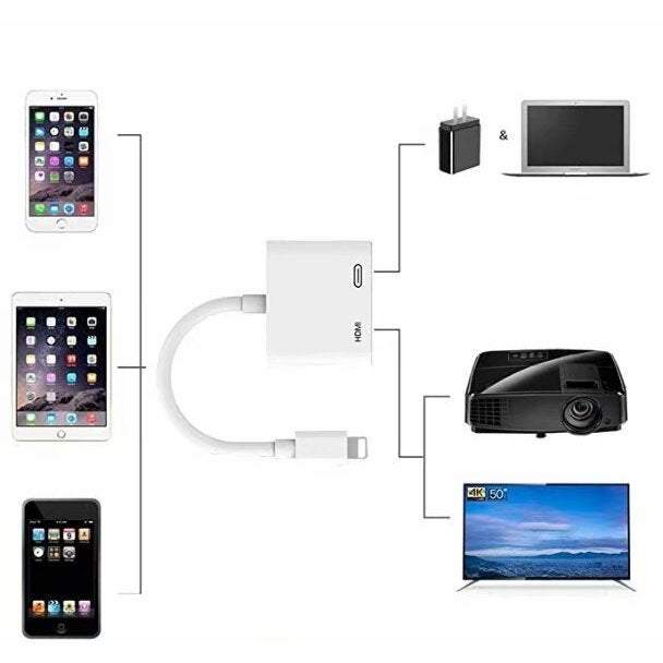 Photography Videography 1080P Hd For Lightning To Wired Tv Display Dongle Iphone Hdmi Adapter Cable Digital Av And Sync