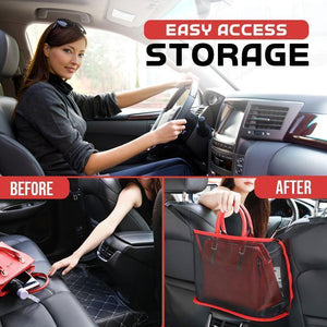 Advanced Upgrade Style Net Pocket Handbag Holder Between Car Seat Storage