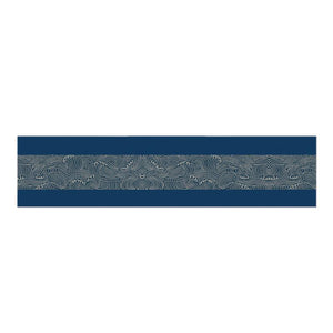 Modern Coastal Blue Wave Dining Table Runner Home Decor