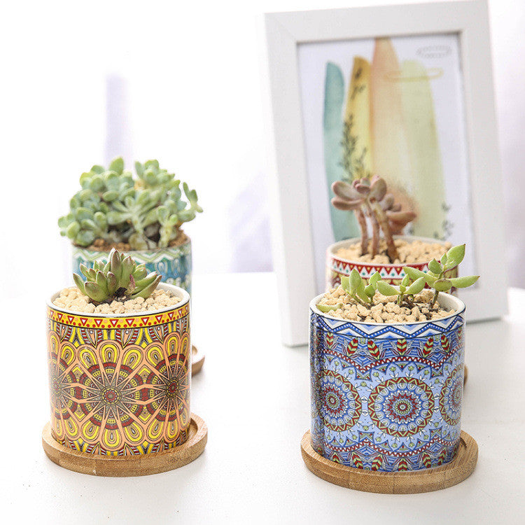 Cute Mini Mandala Succulent Nordic Colour Pot