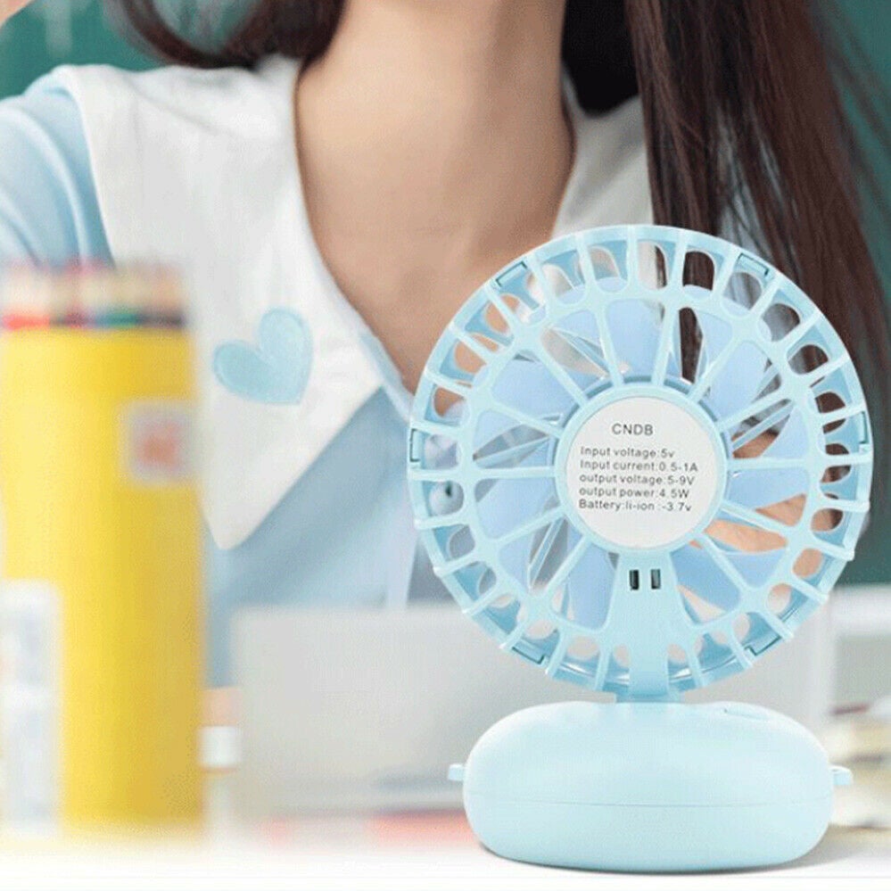 Air Portable Fans Cooling Neck Rechargeable Foldable Usb Hand Held Desk Mini