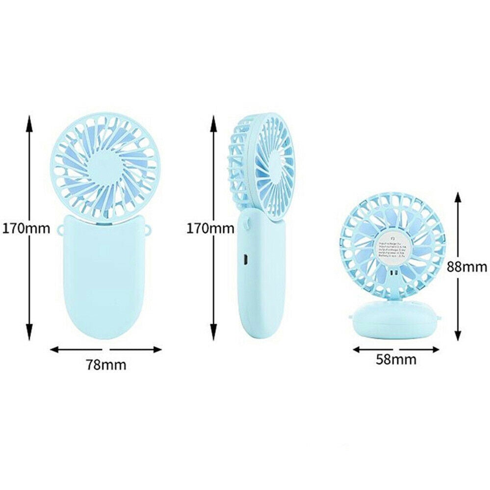 Air Portable Fans Cooling Neck Rechargeable Foldable Usb Hand Held Desk Mini