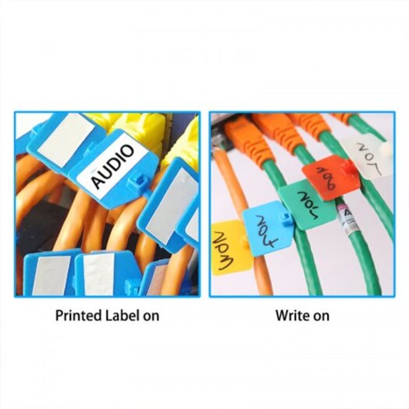 Nylon Zip Ties Cable Label Mark Tagsself Locking Free Printable Labels5 Colors 100Pcs Yellow