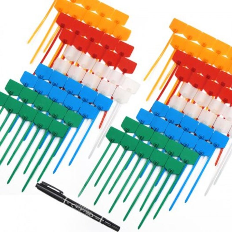 Nylon Zip Ties Cable Label Mark Tagsself Locking Free Printable Labels5 Colors 100Pcs Yellow