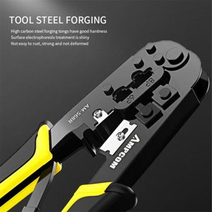 Supremeseries Crimping Tool Plier Multiple Recheat Rj45 Rj11 Connector Crimper For 8P 6P Yellow Black