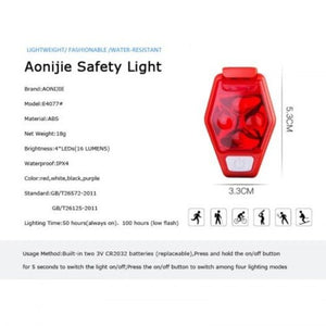 4077 Ipx4 Waterproof Night Running Jogging Cycling Led Safety Light With Clip Strobe Lamp Black