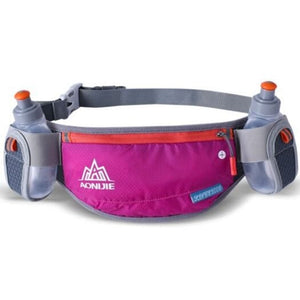 E882 Marathon Jogging Cycling Running Hydration Belt Waist Bag With 170Ml Water Bottles Rose