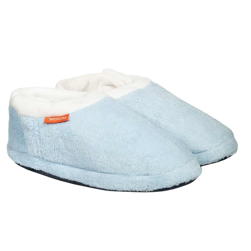 Archline Orthotic Slippers Closed Scuffs Moccasins - Sky Blue Eur 38