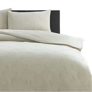 Ardor Maxwell Tan Embossed Washed Quilt Cover Set