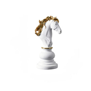 Figurine Chess Piece White Knight Medium Resin Living Room Desktop Decoration