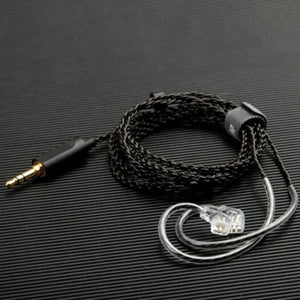 F300 Dynamic Driver Hifi Earbuds Cable 0.78Mm 2 Pin Silver Plated Oxygen Free Copper Earphone Wire Without Mic Black