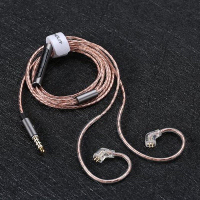 Feat / Mic 01 Hifi Earbuds Cable 0.78Mm 2 Pin Copper Core Earphone Wire With And In Line Control Gray