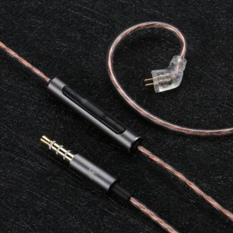 Feat / Mic 01 Hifi Earbuds Cable 0.78Mm 2 Pin Copper Core Earphone Wire With And In Line Control Gray