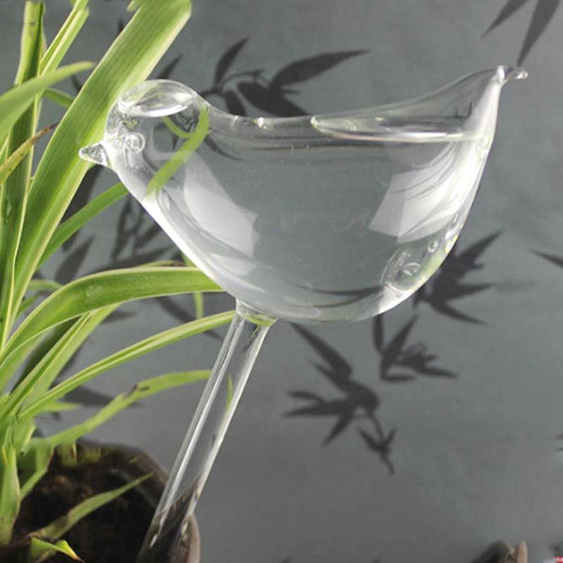 Self Watering Glass Bird Garden Decoration