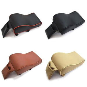 Pu Leather Car Armrest Pad Memory Foam Universal Armrests Covers With Phone Pocket Beige