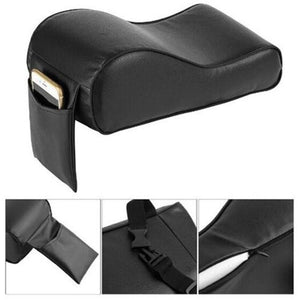 Pu Leather Car Armrest Pad Memory Foam Universal Armrests Covers With Phone Pocket Beige