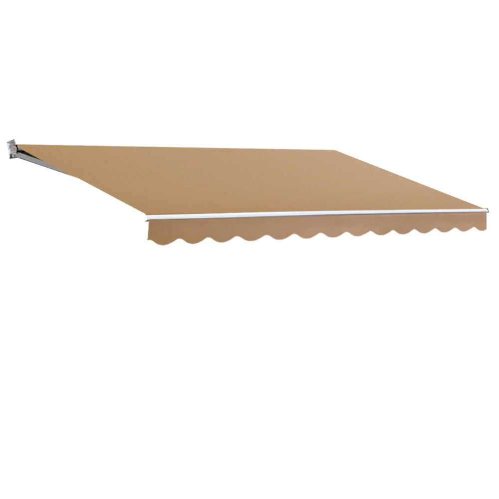 Instahut Retractable Folding Arm Awning Manual Sunshade 4Mx3m Beige