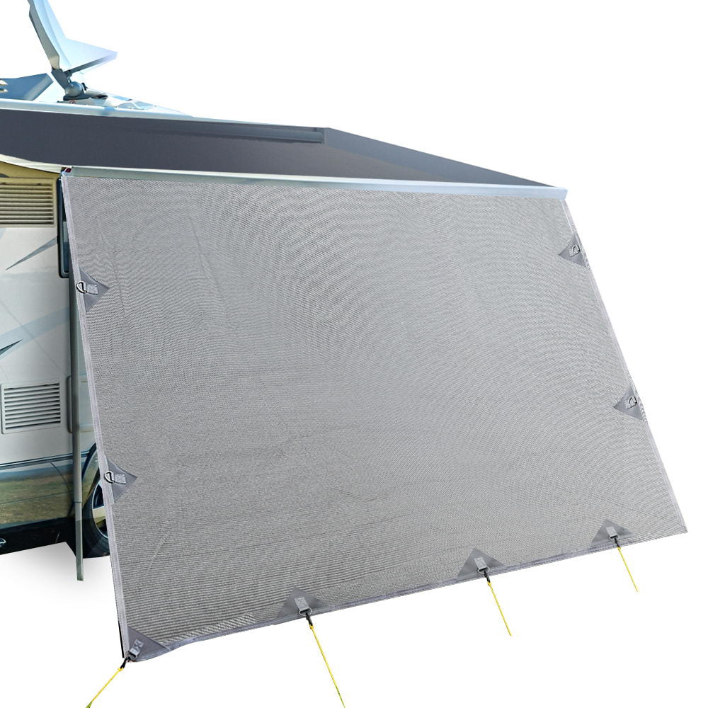 Weisshorn 5.2M Caravan Privacy Screens 1.95M Roll Out Awning End Wall Side Sun Shade