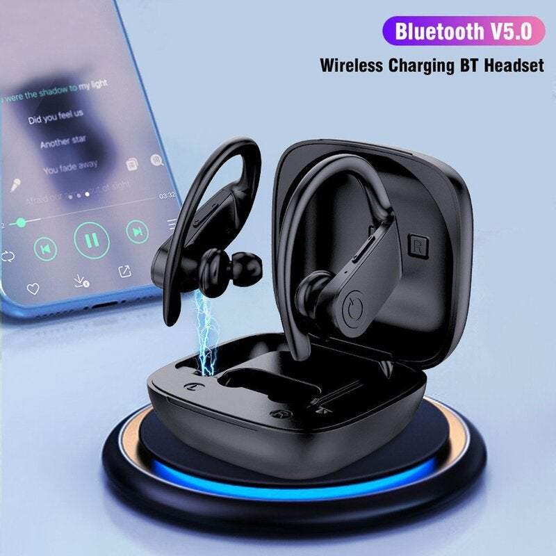 Headset Ear Microphones Led Display Bluetooth Wireless Earphones Headphones