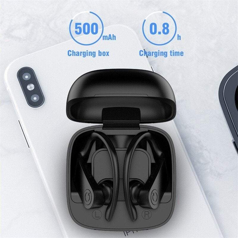 Headset Ear Microphones Led Display Bluetooth Wireless Earphones Headphones